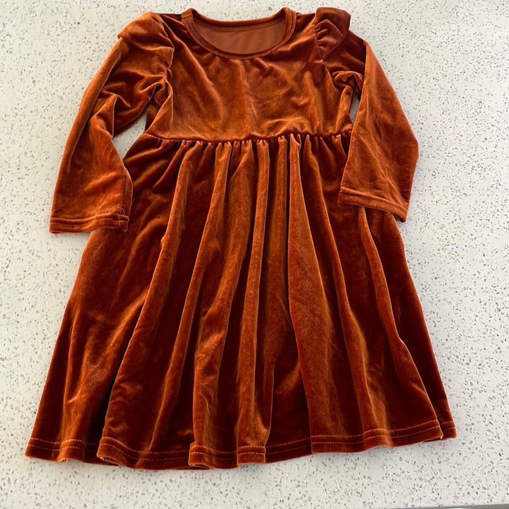 Beautiful velvet dress!  Burnt orange very comfortable